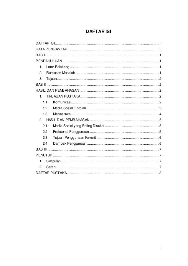 36+ Contoh daftar isi makalah komunikasi info
