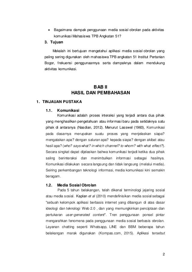 makalah fenomena fisik dan fenomena sosial Makalah Penggunaan Media Sosial Obrolan pada Aktivitas makalah fenomena fisik dan fenomena sosial Makalah Penggunaan Media Sosial Obrolan pada Aktivitas