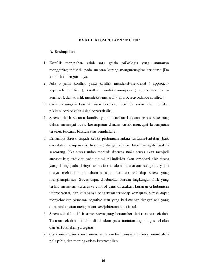 Makalah Menejemen Konflik Dan Stres