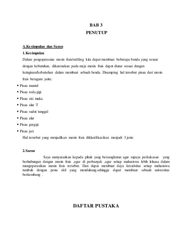 Makalah mesin frais