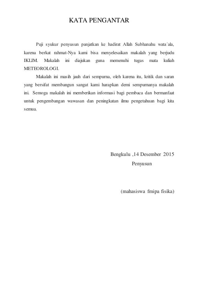 Contoh Makalah Tentang Cuaca Dan Iklim  Soal Matpel
