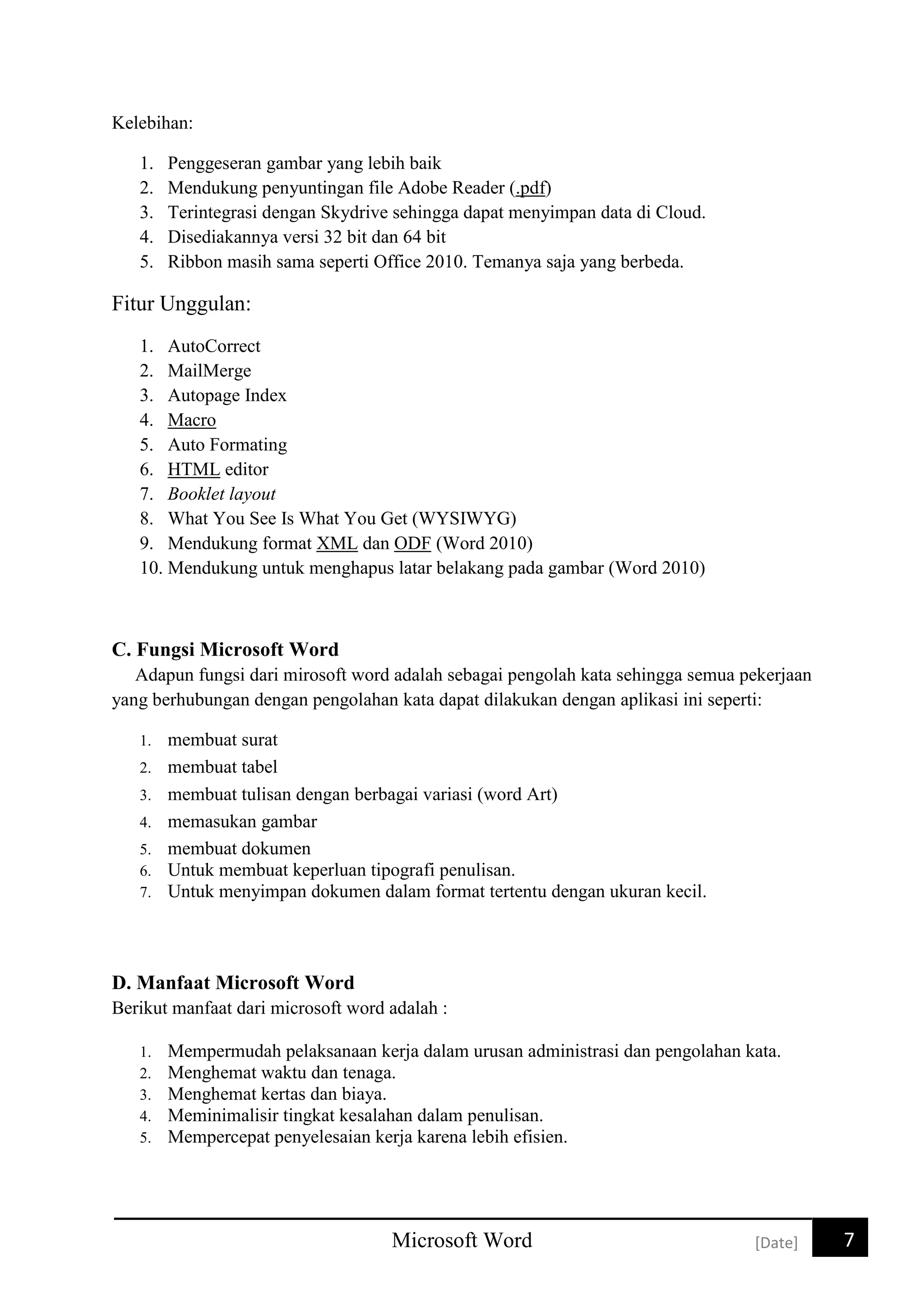 Makalah microsoft word | PDF