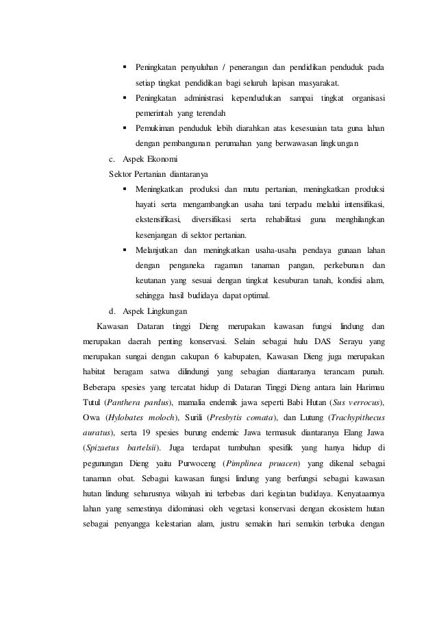 Dieng Plateu Dataran Tinggi Dieng Kerusakan dan konservasi Dieng Plateu Dataran Tinggi Dieng Kerusakan dan konservasi