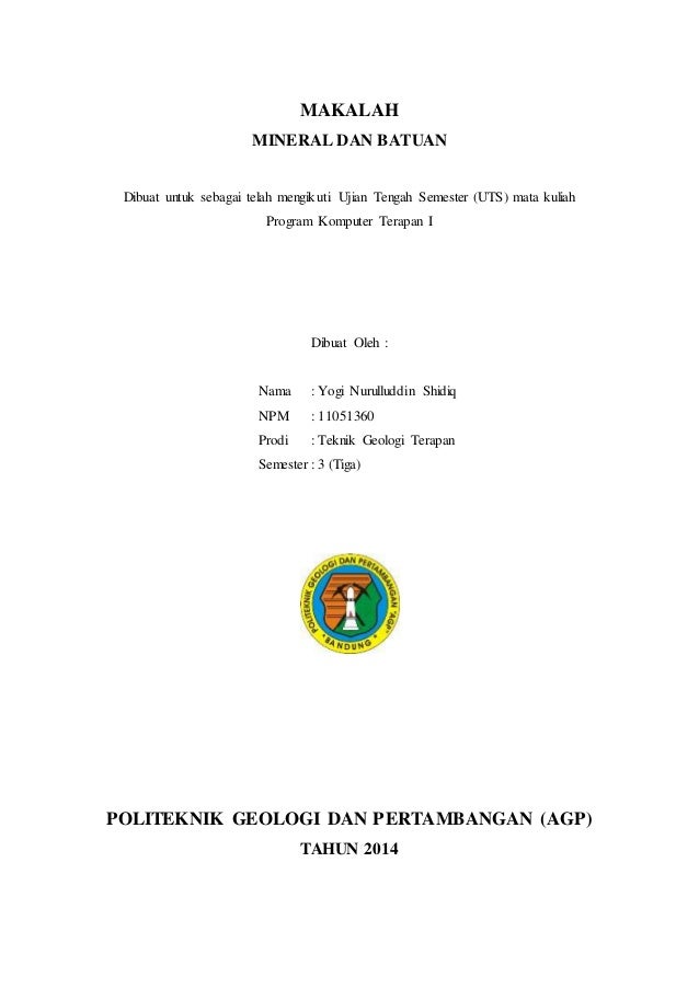 Makalah Mineral Dan Batuan Yogi