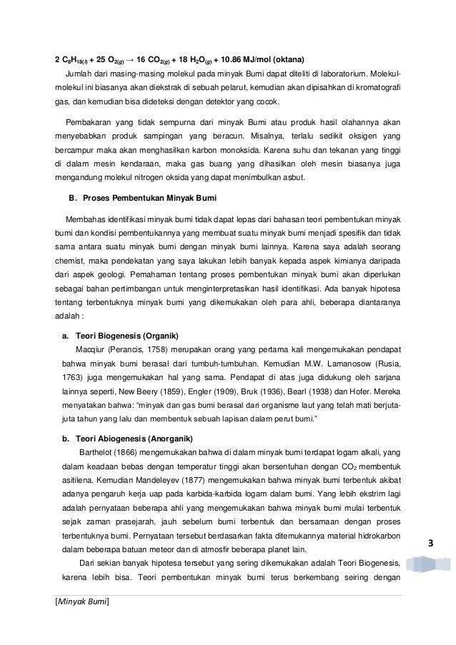 Makalah Kimia Tentang Minyak Bumi