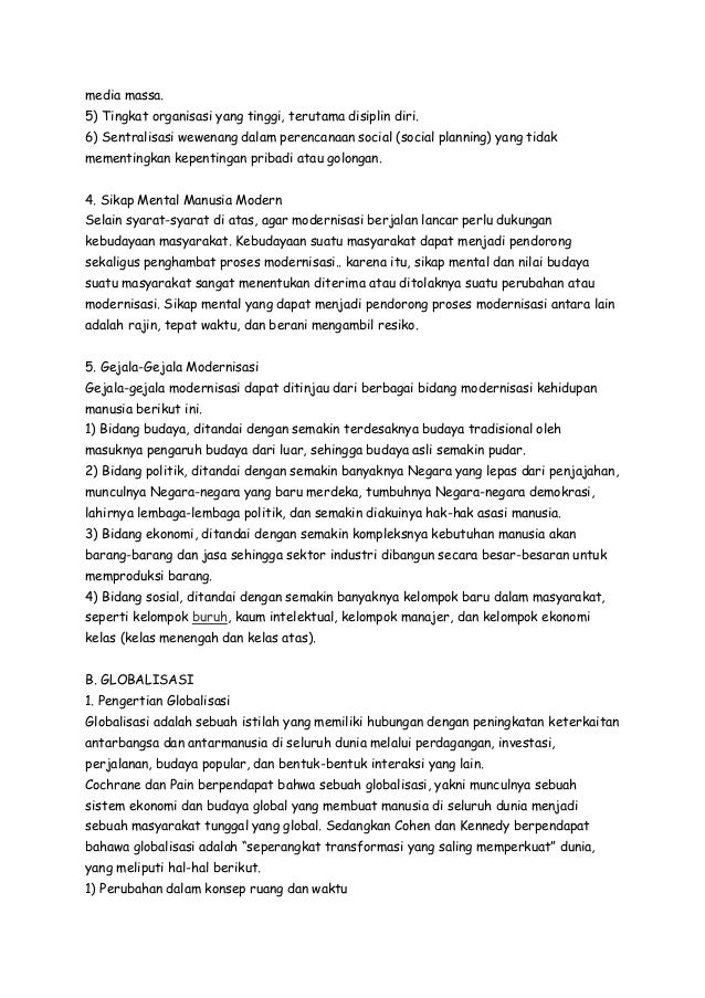 Makalah Modernisasi Dan Globalisasi