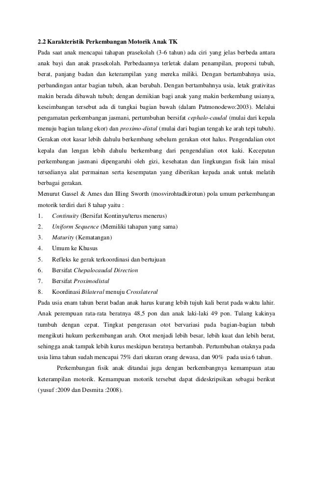 Makalah Perkembangan Fisik Motorik Anak Usia Dini