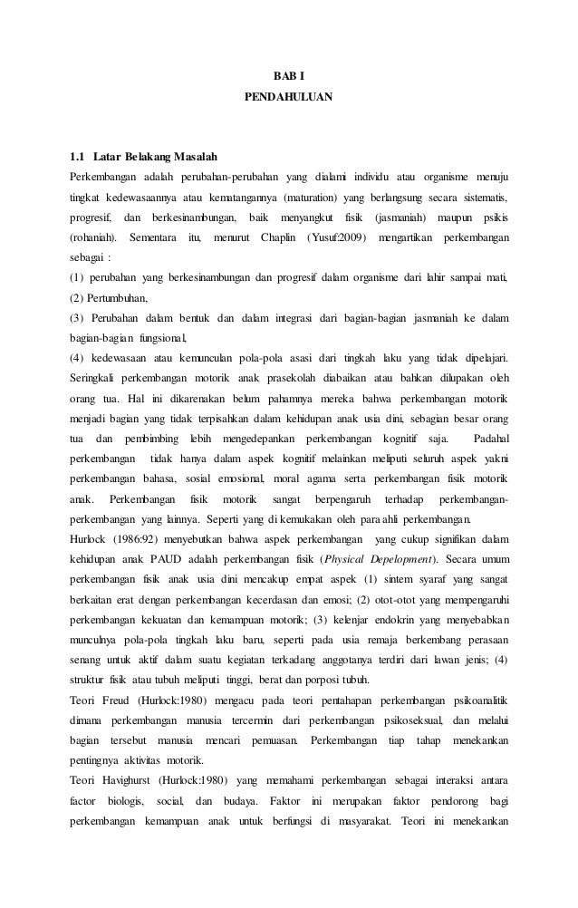 Makalah motorik anak usia dini