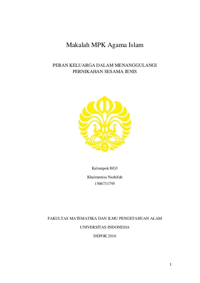 Makalah Mpk Agama Islam Peran Keluarga Dlm Lgbt