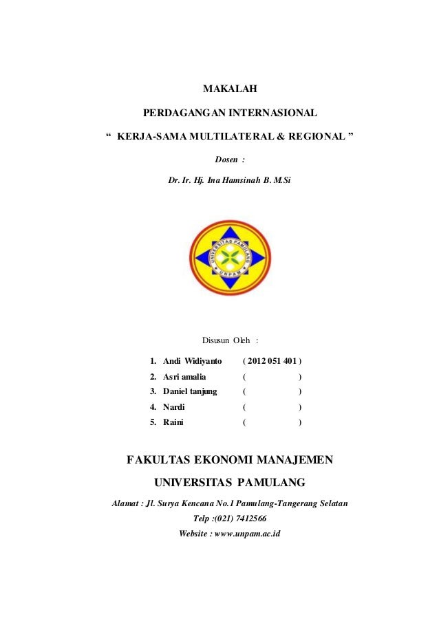Makalah Multilateral Regional Makalah Multilateral Regional