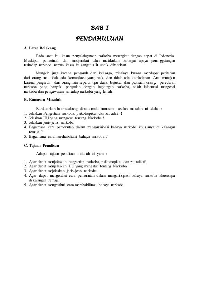 Latar Belakang Makalah Narkoba - makalahf