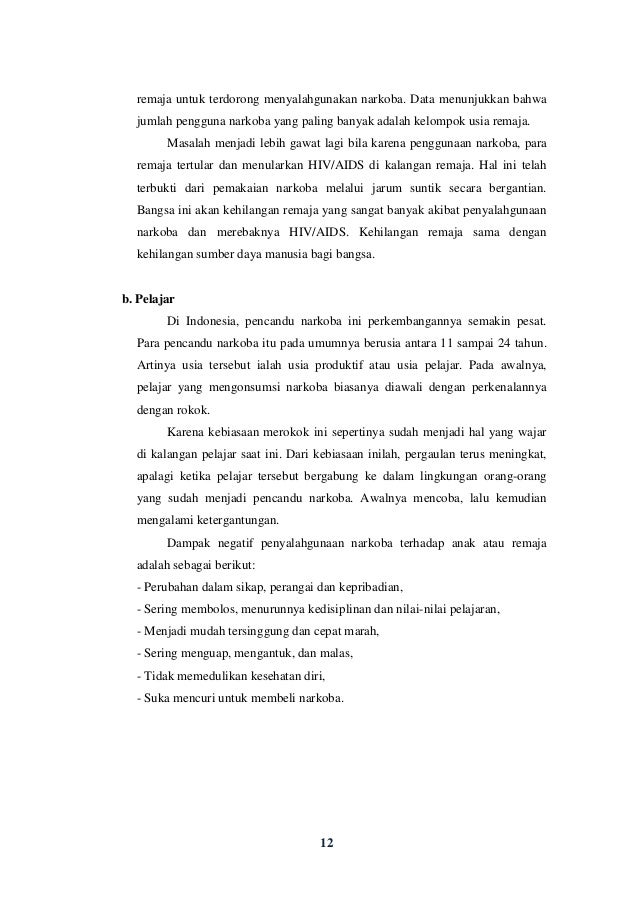 Artikel Kenakalan Remaja Dan Narkoba