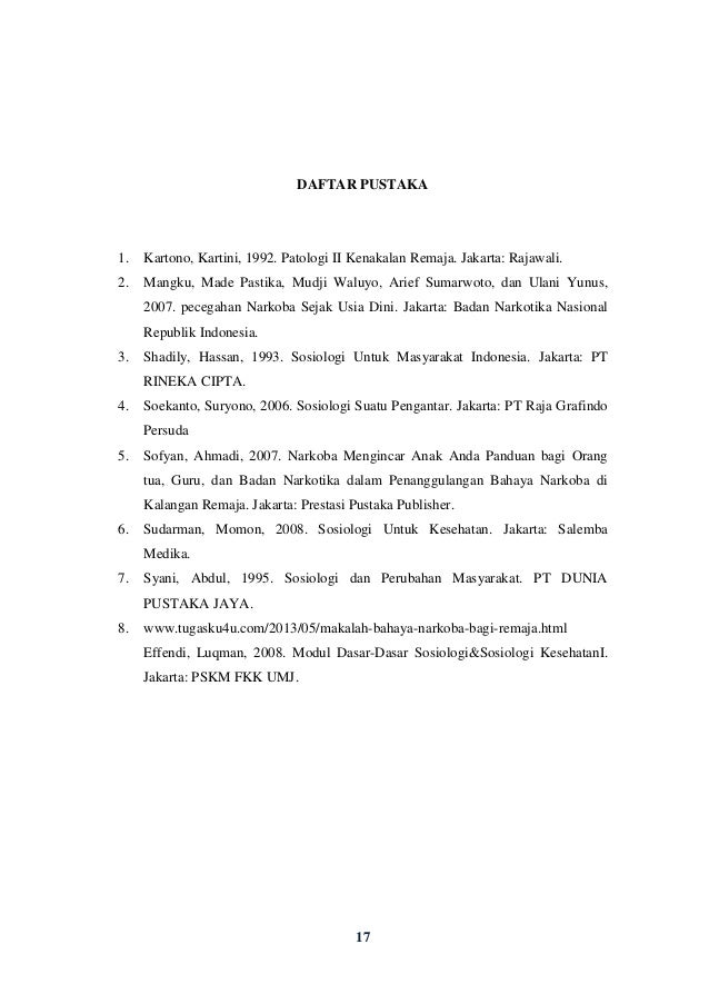 Makalah Bahaya Narkoba Bagi Remaja Indonesia