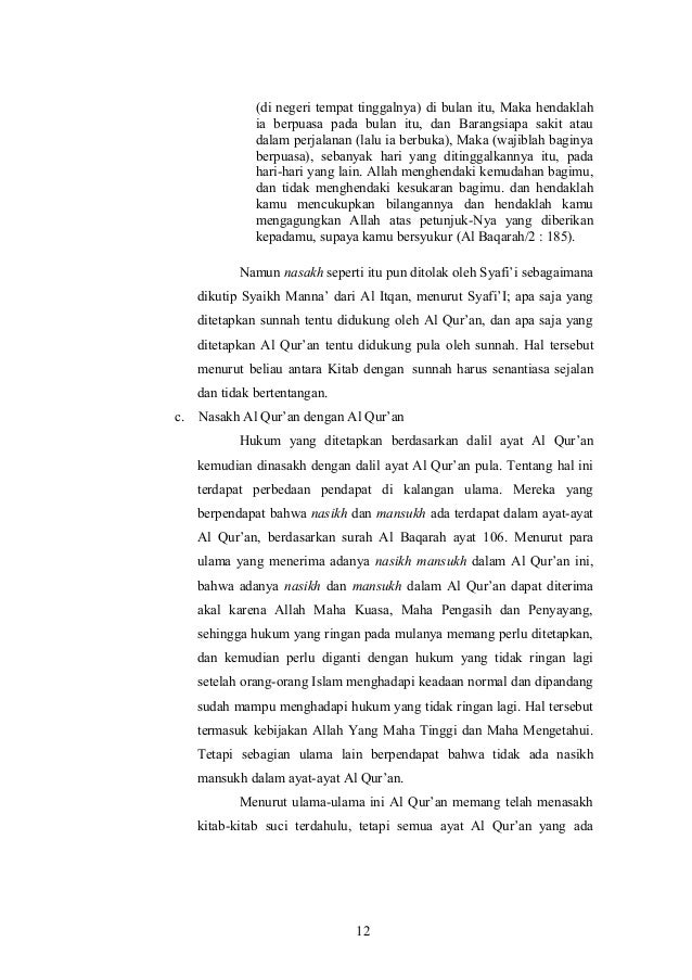 Makalah nasikh mansukh Makalah nasikh mansukh