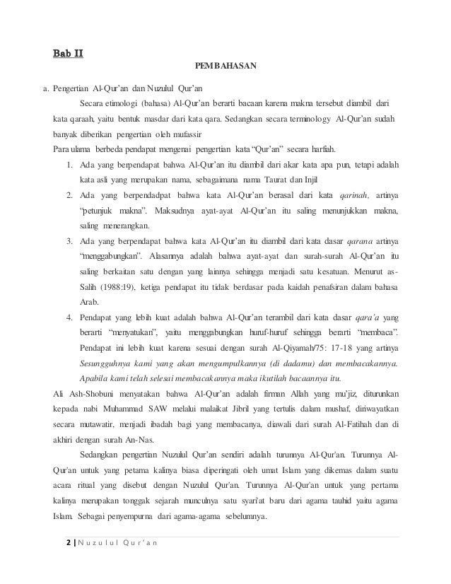 Contoh Proposal Nuzulul Quran