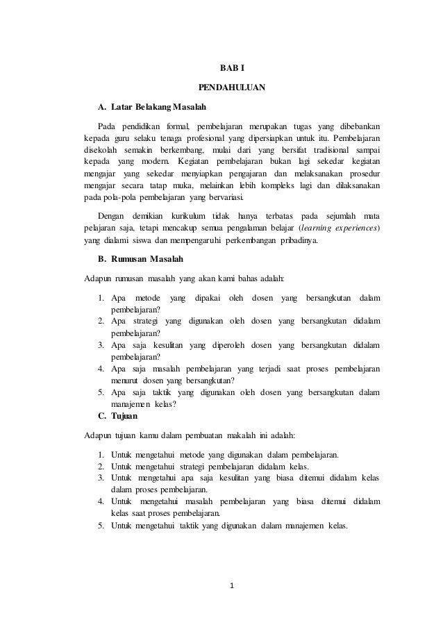 Contoh Makalah Strategi Belajar Mengajar