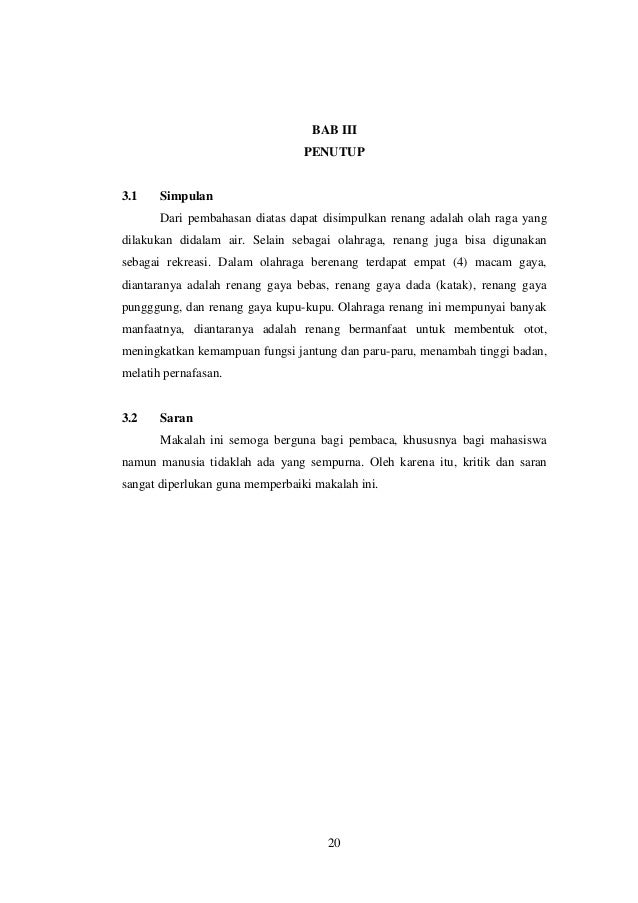 Makalah Olahraga Renang