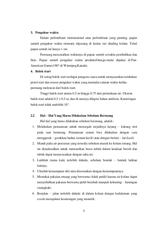 Makalah Olahraga Renang