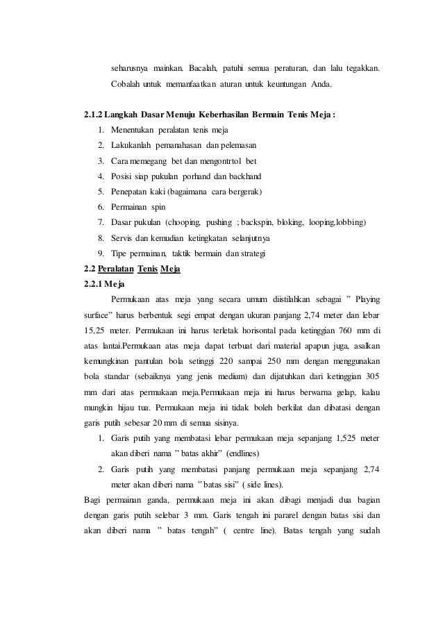 Makalah olahraga tenis meja