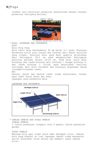 Dua Segi Depan Pada Lapangan Tenis Meja Berfungsi Untuk Makalah olahraga yang ada di dunia [tugas matkul. penjaskes pgsd v in…