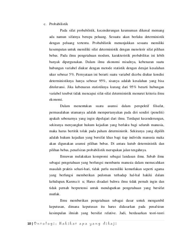 Makalah Ontologi Filsafat Ilmu