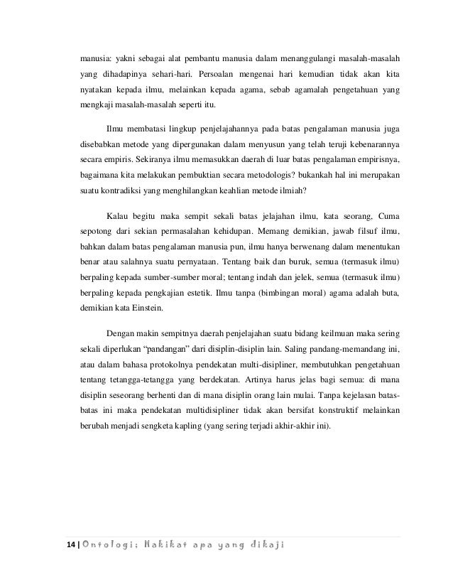 Makalah Ontologi Filsafat Ilmu