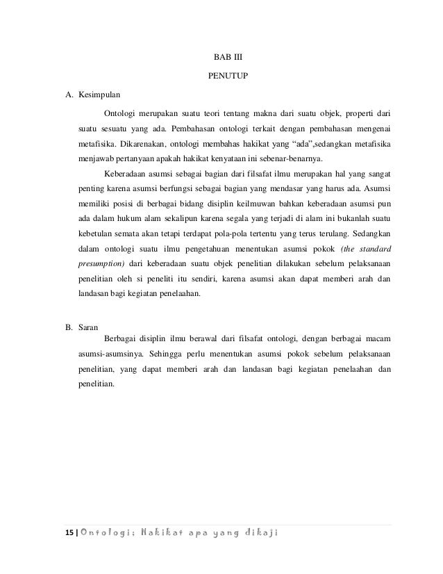 Makalah Ontologi Filsafat Ilmu