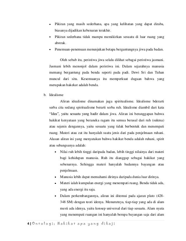 Makalah Ontologi Filsafat Ilmu