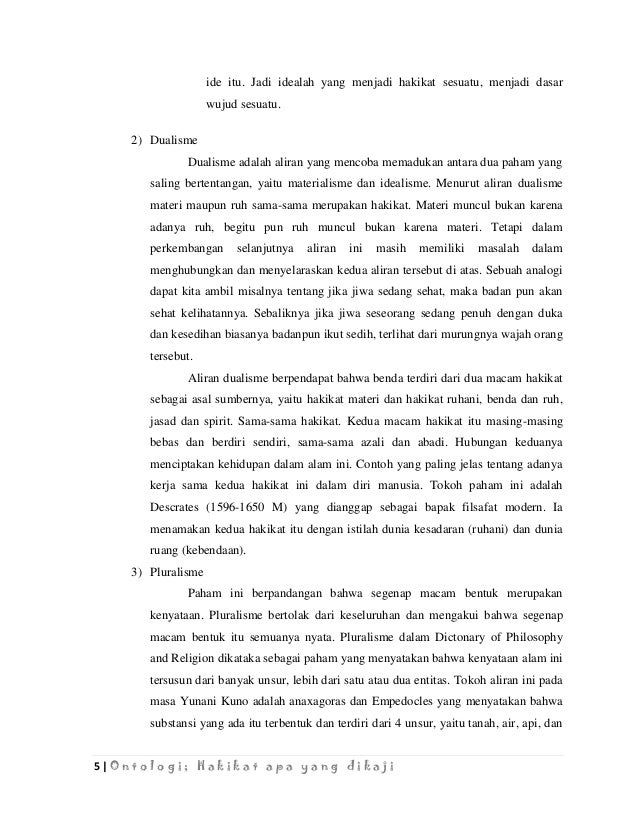 Makalah Ontologi Filsafat Ilmu