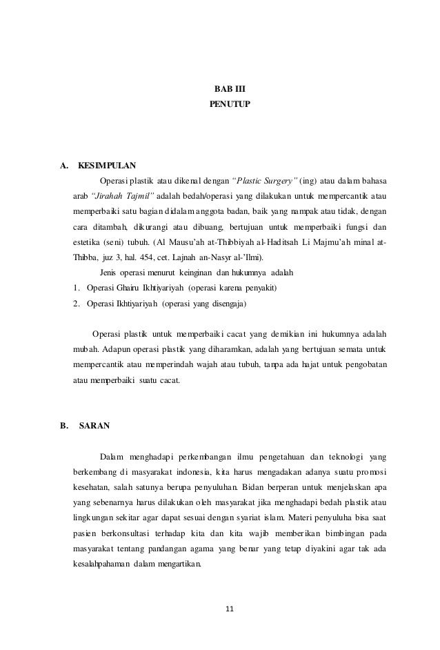 Makalah operasi plastik dalam islam Makalah operasi plastik dalam islam