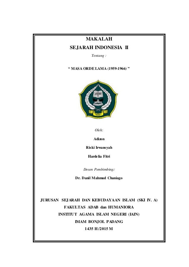 Makalah orde lama Makalah orde lama