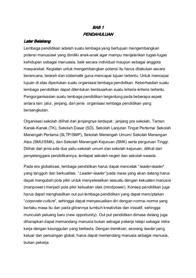 Makalah Organisasi Lembaga Pendidikan