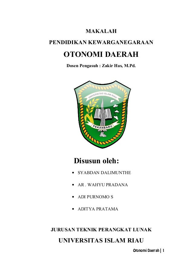 Makalah Otonomi Daerah