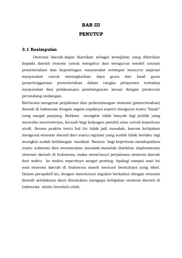 Makalah Otonomi Daerah Lengkap