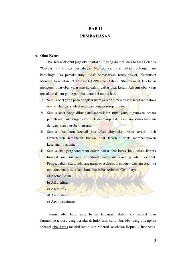 Makalah OWA dan Obat Keras