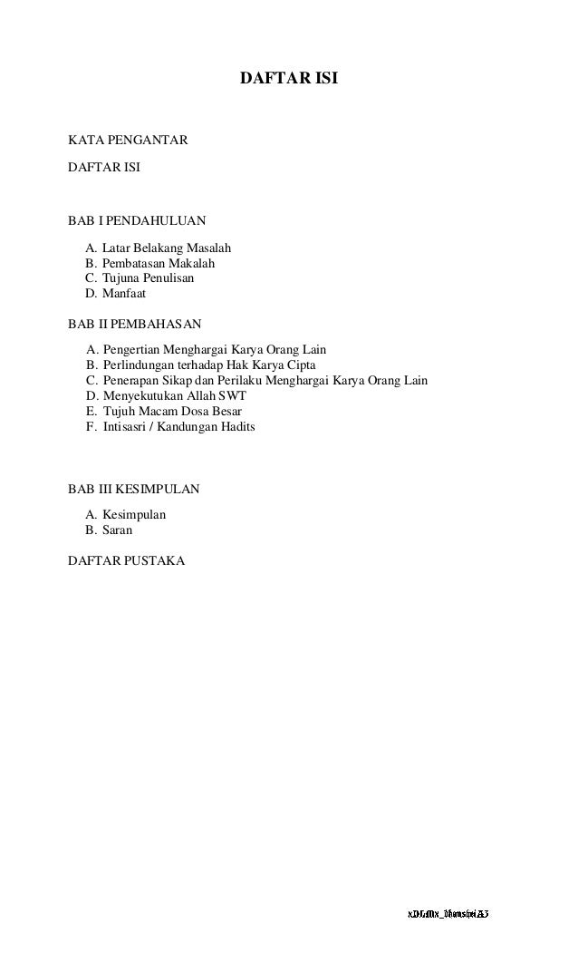 Makalah Pai Tentang Menghargai Karya Orang Lain Dan Dosa Dosa Besar