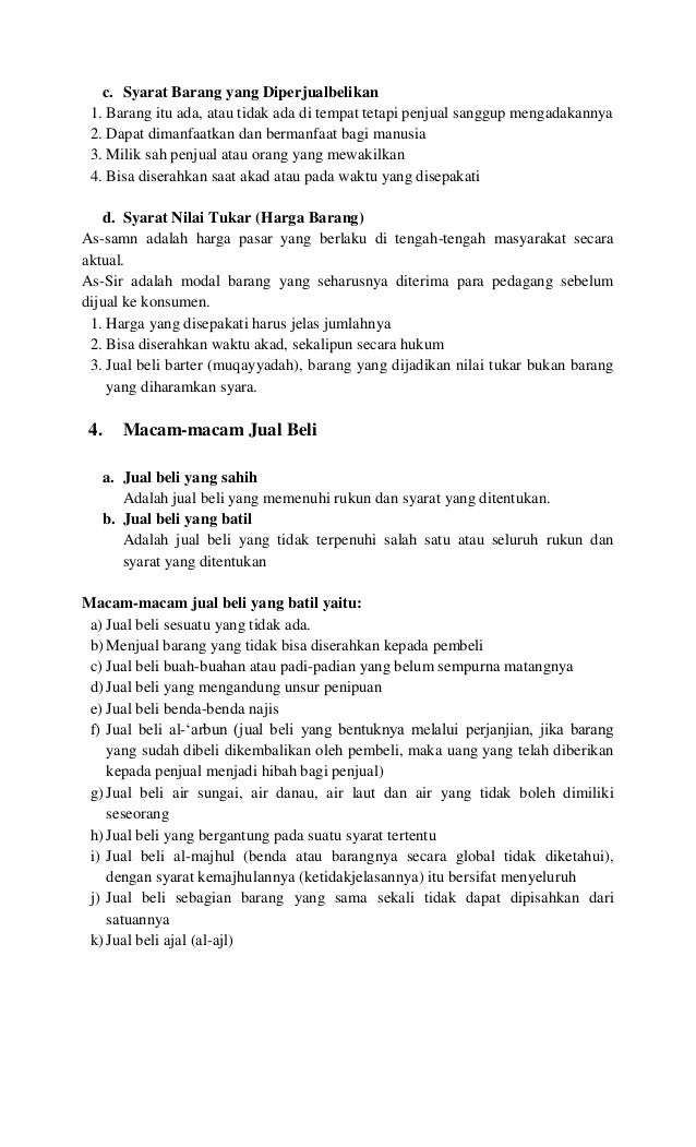 Makalah pai tentang muamalah (jual beli)