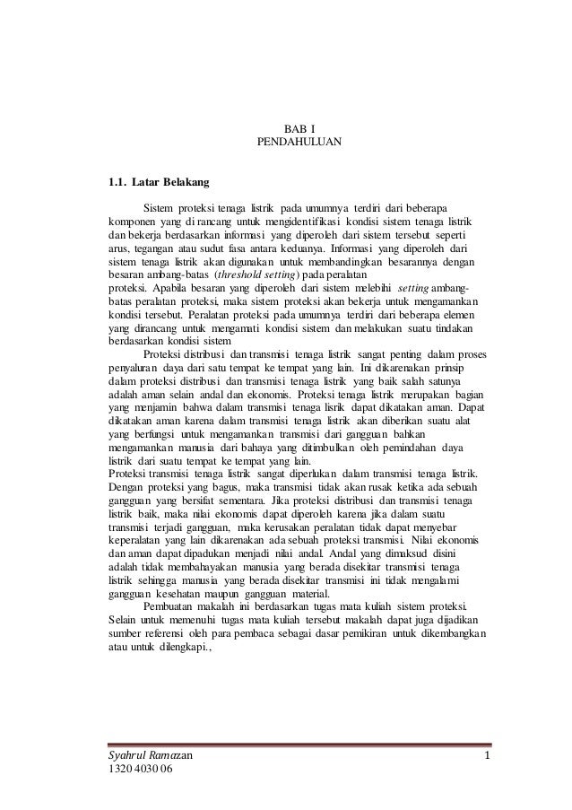 Makalah Sistem Proteksi Tenaga Listrik Makalah Sistem Proteksi Tenaga Listrik