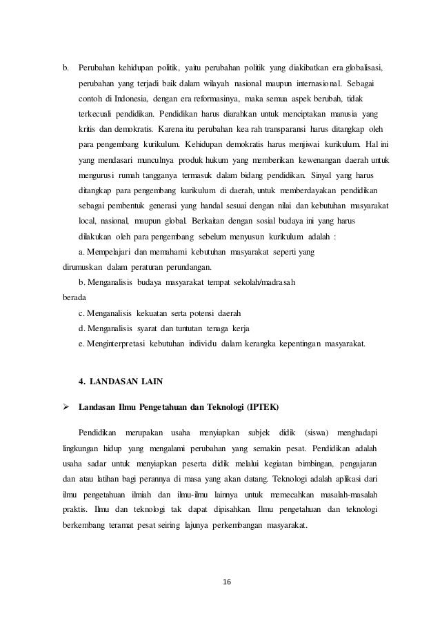 Landasan dalam pengembangan kurikulim filosofis