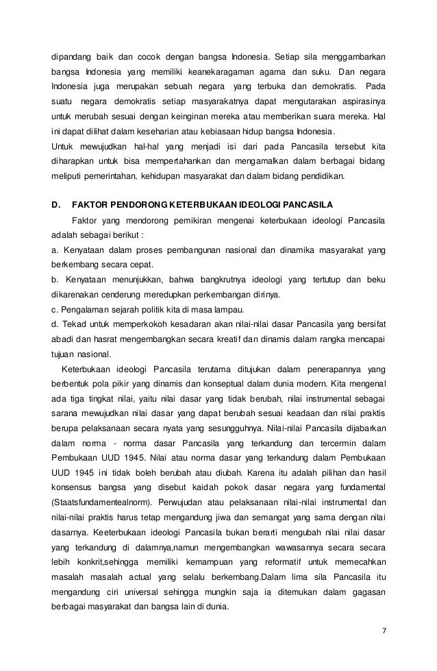 Makalah Pancasila Sebagai Ideologi Terbuka Republik Indonesia