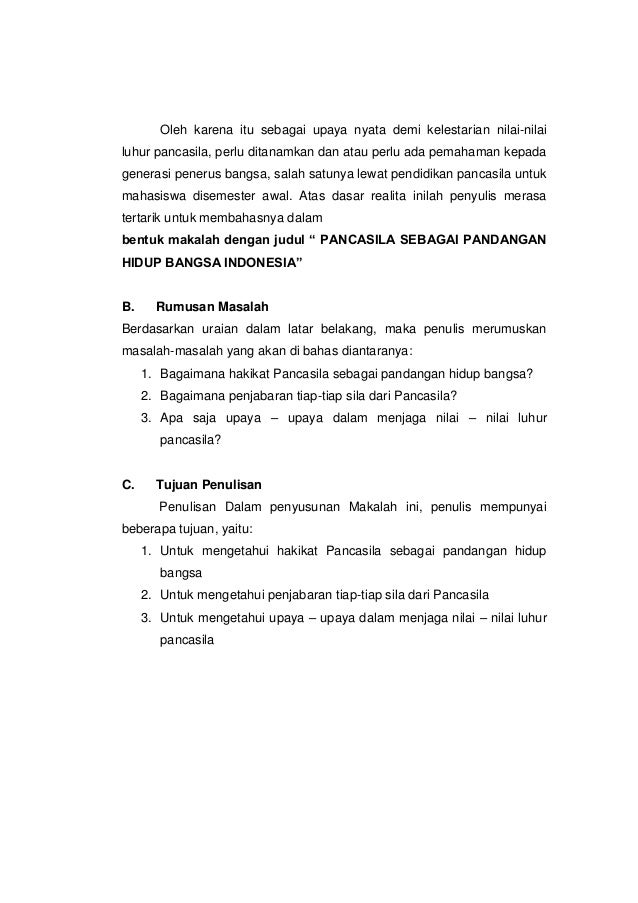 Makalah Pancasila Sebagai Pandangan Hidup Bangsa