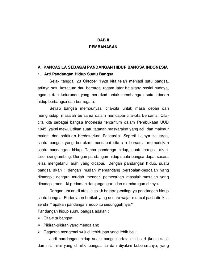 Makalah Pancasila Sebagai Pandangan Hidup Bangsa
