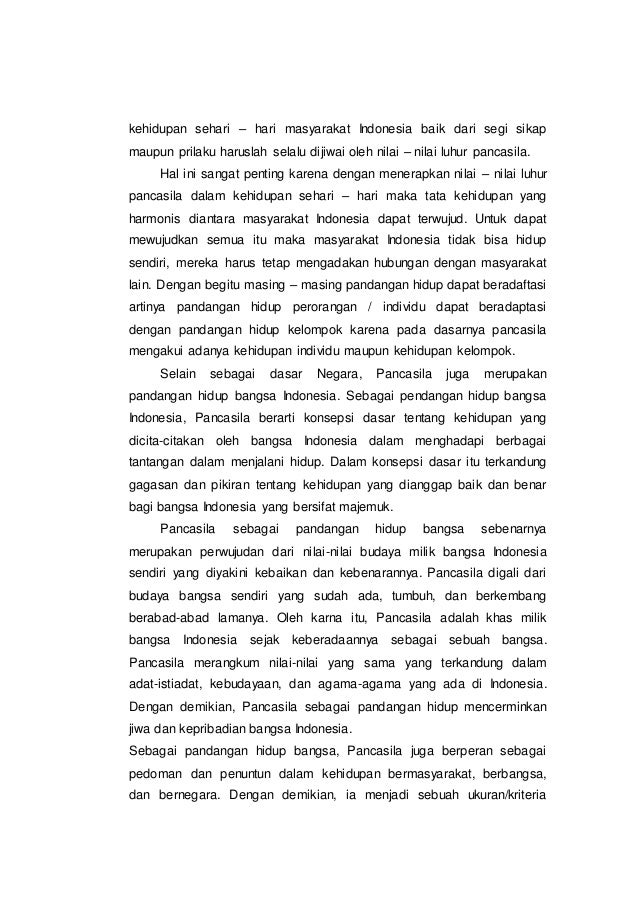Makalah Pancasila Sebagai Pandangan Hidup Bangsa