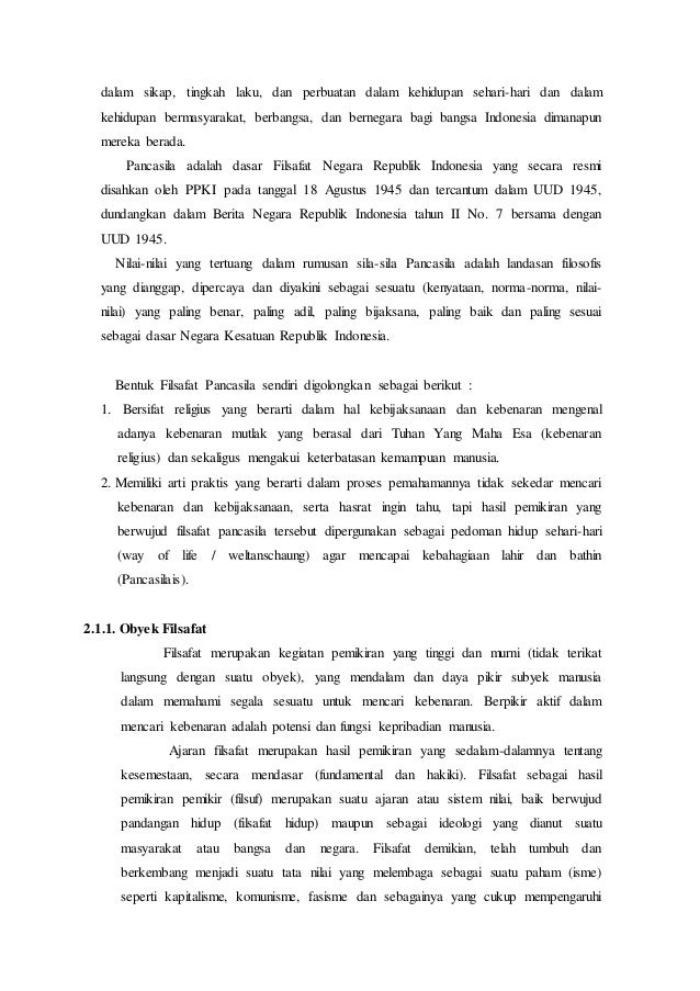 Makalah Pancasila Sebagai Sistem Filsafat