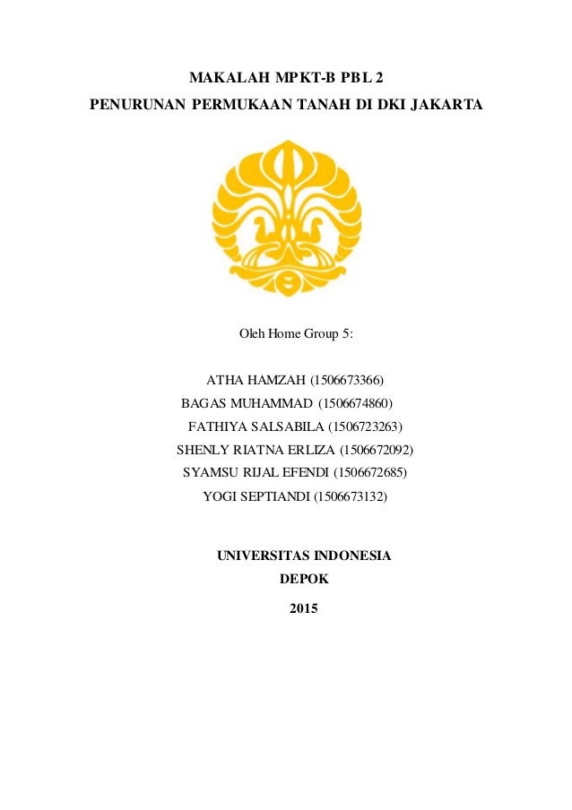 Makalah pbl 2 penurunan permukaan tanah dari hg 5