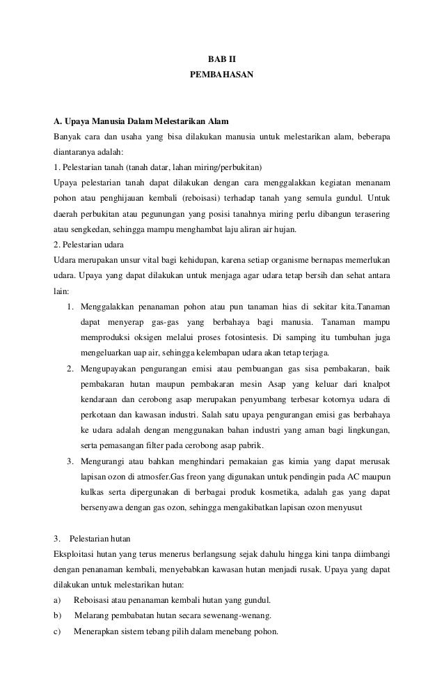 Contoh Esai Lingkungan Alam