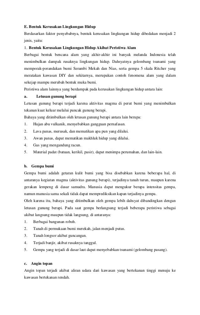 Makalah pelestarian lingkungan yang telah rusak