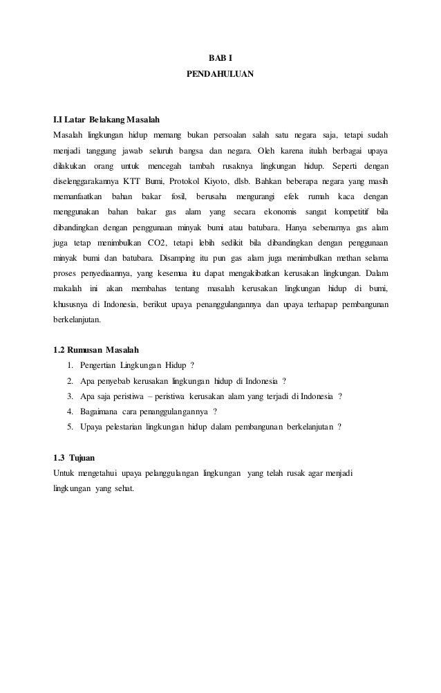 Makalah Pelestarian Lingkungan Yang Telah Rusak