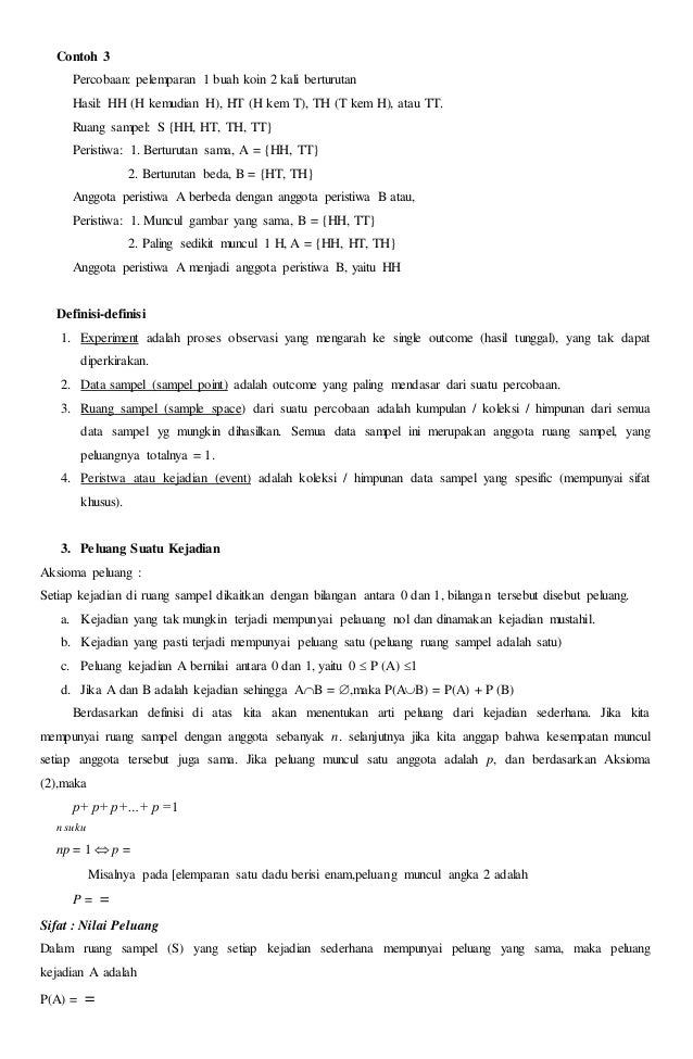 Makalah Peluang Dalam Pelajaran Matematika
