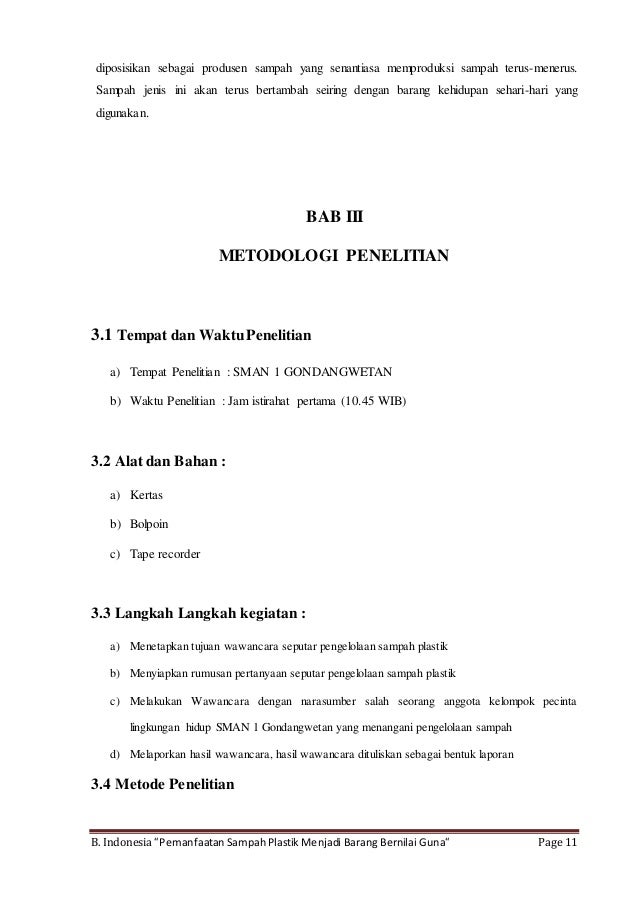 Pemanfaatan Sampah Plastik